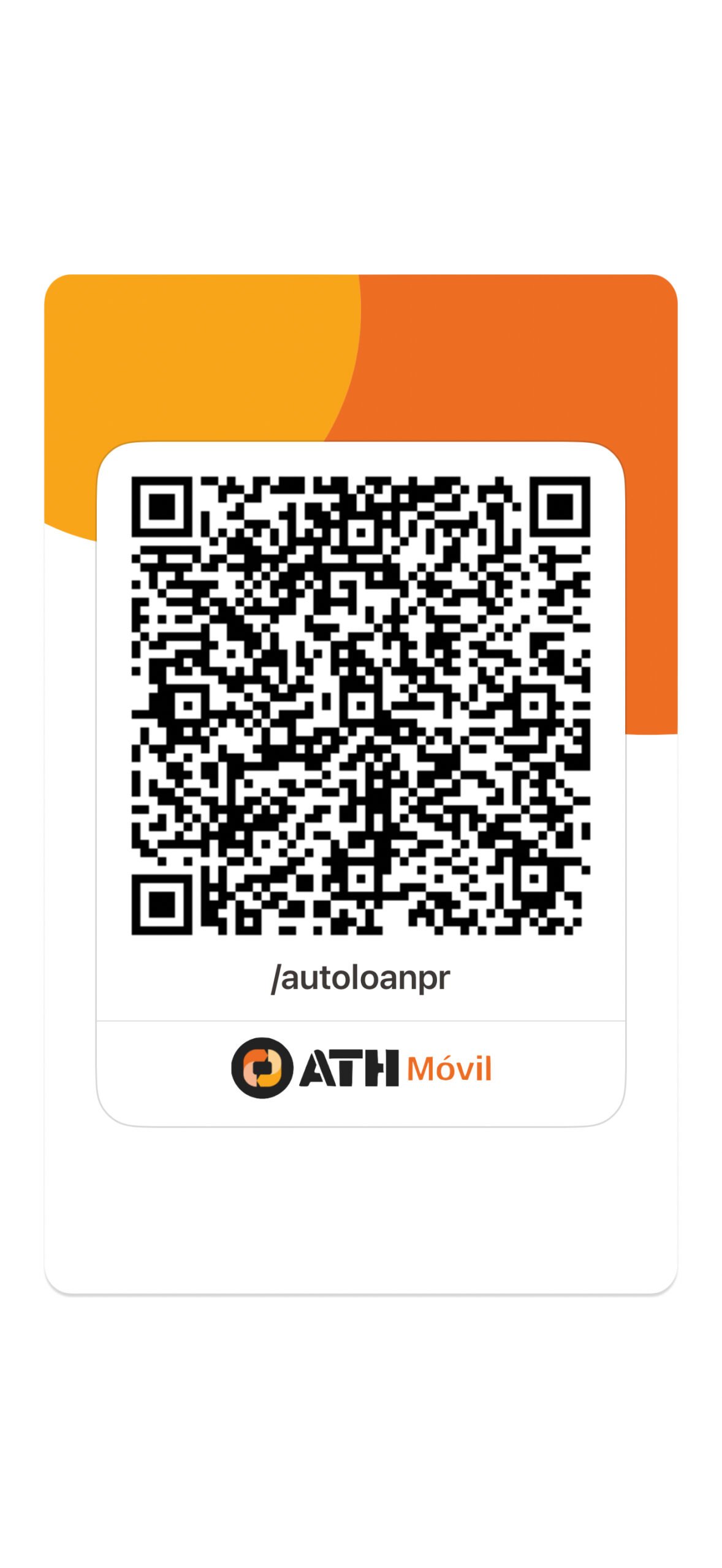 Código QR de ATH Móvil para pagar a Auto Loan Title Loans, negocio @autoloanpr